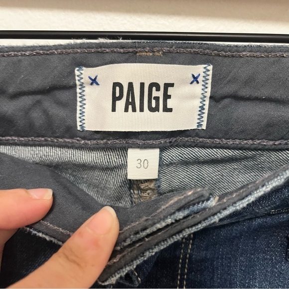PAIGE Skyline Ankle Peg Raw Step Hem Jeans Size 30 - Picture 6 of 12
